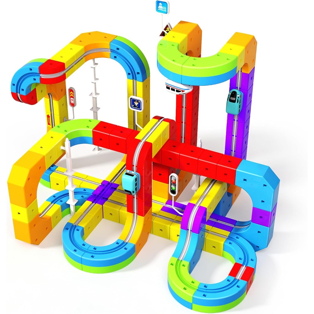 Kids Toys 3 Year Old - 110PCS Fusion Toys Electric Train Set